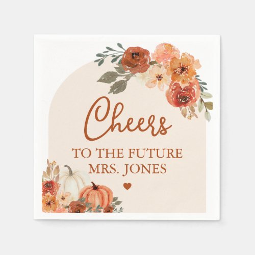 Fall in Love Terracotta Future Mrs Bridal Shower Napkins