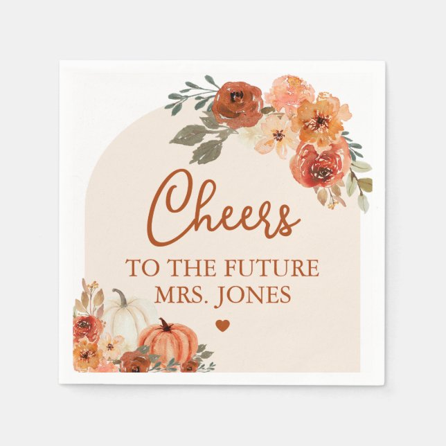 Fall in Love Terracotta Future Mrs Bridal Shower Napkins (Front)