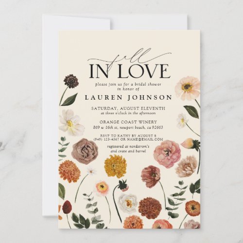Fall in Love Terracotta Garden Bridal Shower  Invitation