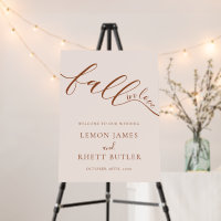 Fall In Love Terracotta Wedding Welcome Sign