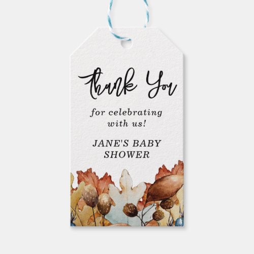 Fall in Love Thank You Autumn Foliage Gift Tags