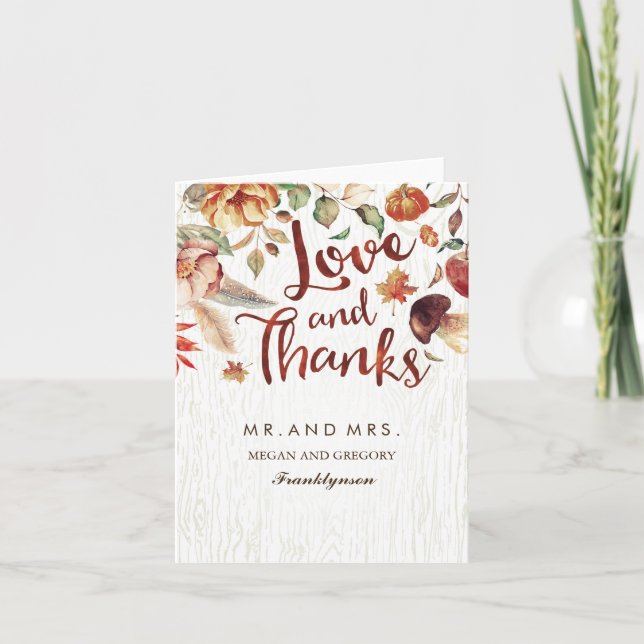Fall in Love Thank You Floral Autumn Wedding (Front)