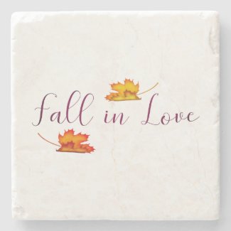 Fall in Love Trendy Purple and Autumn Trees Stone Coaster