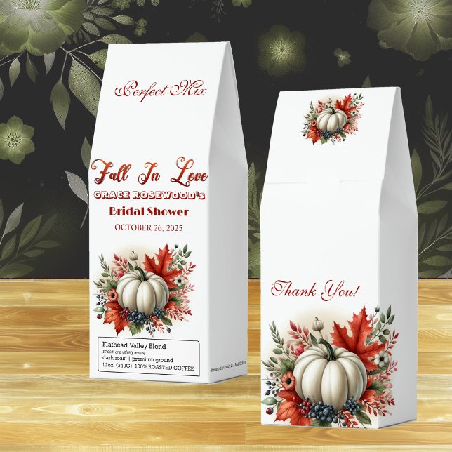 Fall In Love Vibe Bridal Shower Favor Perfect Mix  Roasted Coffee (Fall Pumpkin Vibe Bridal Shower Favor Perfect Mix Roasted Coffee)