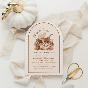 Fall In Love Vintage Carriage Baby Shower Invitation