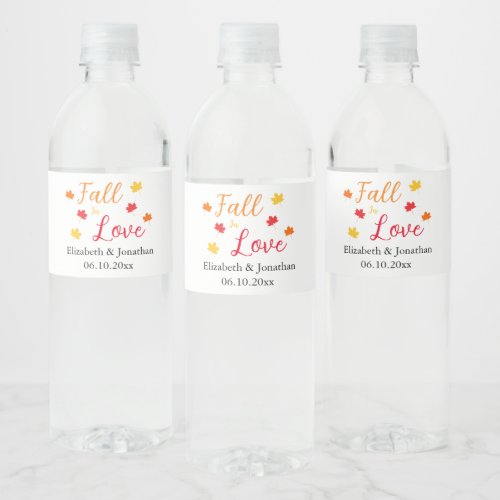 Fall In Love Water Bottle Label