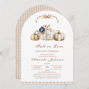 Fall in Love Watercolor Baby Shower Invitation