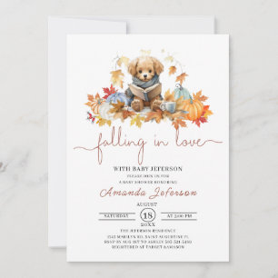 Fall in Love Watercolor Baby Shower Invitation