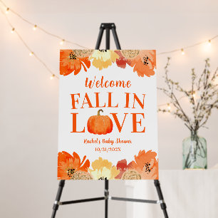 Fall In Love Watercolor Pumpkin Baby Shower Foam Board