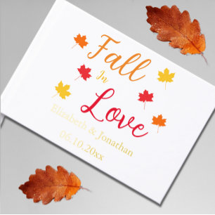 Fall In Love Wedding Foil Guest Book