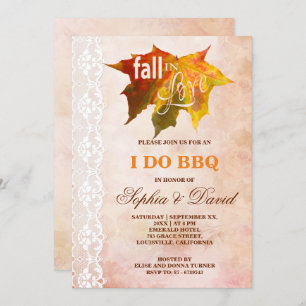 Fall in Love Wedding I DO BBQ Invitation
