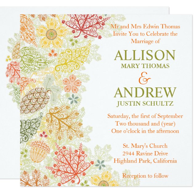 Fall In Love Wedding Invitation