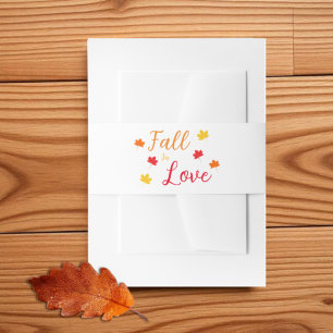 Fall In Love Wedding Invitation Belly Band