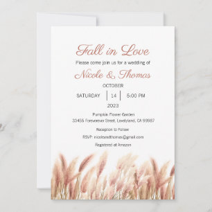 Fall in Love Wedding Invitation, Falling Invitation