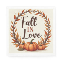 Fall In Love Wedding Napkins