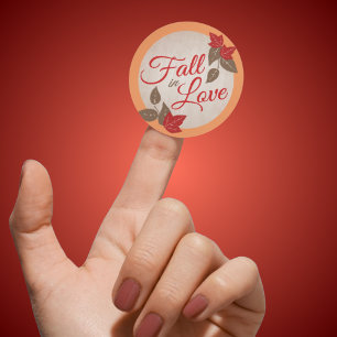 Fall in Love Wedding or Bridal Shower Stickers