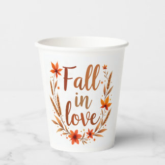 Fall In Love Wedding Paper Cups