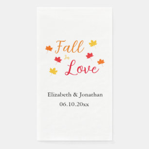 Fall In Love Wedding Paper Guest Towels