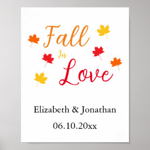 Fall In Love Wedding Poster
