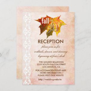 Fall in Love Wedding Reception Enclosure Invitation