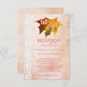 Fall in Love Wedding Reception Enclosure Invitation