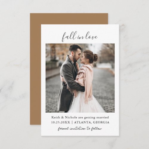 Fall in Love Wedding Save The Date