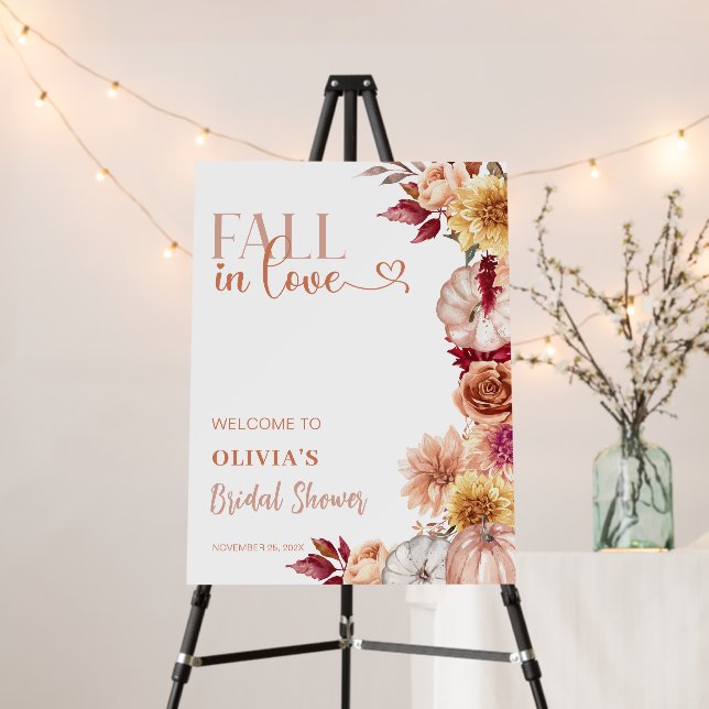 Fall in Love Welcome Bridal Shower Foam Board (In Situ (Stand))