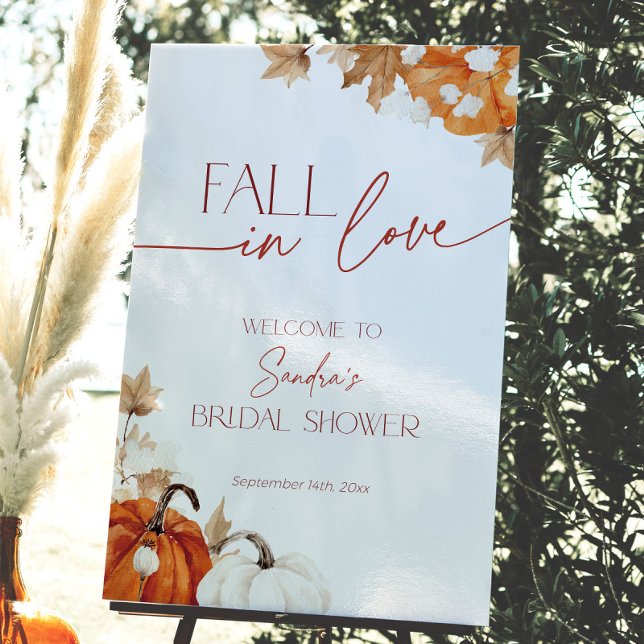 Fall in Love Welcome Sign Autumn Bridal Shower (Creator Uploaded)