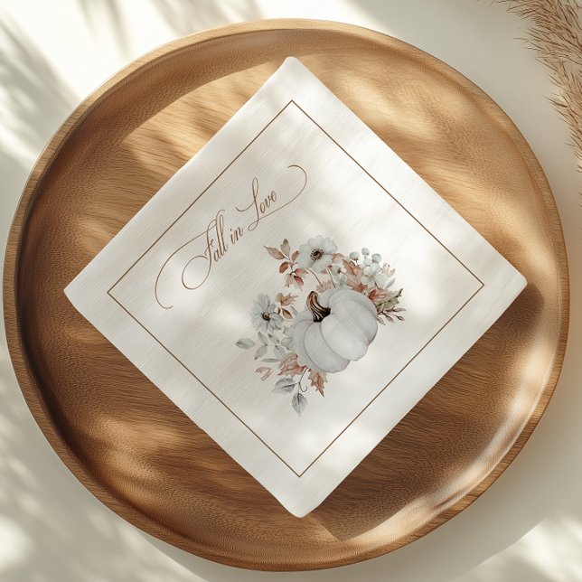 Fall in Love White Pumpkin  Napkins (Creator Uploaded)