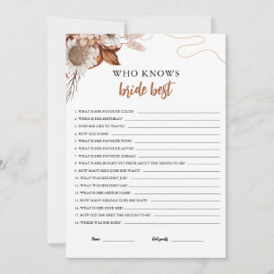 Fall in love Who Knows The Bride Best Game Card