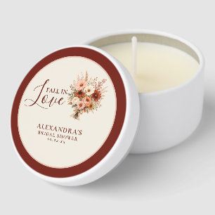 Fall In Love Wildflower Floral Boho Bridal Shower Mini Candle Favors