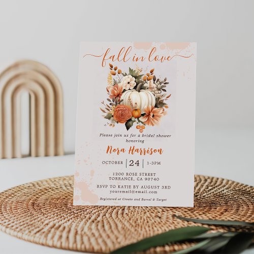  Fall In Love Wildflower Pattern Bridal Shower Invitation