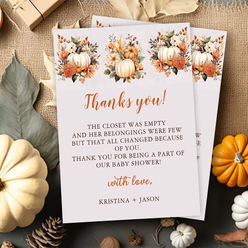 Fall In Love Wildflower Pattern Thank You Card
