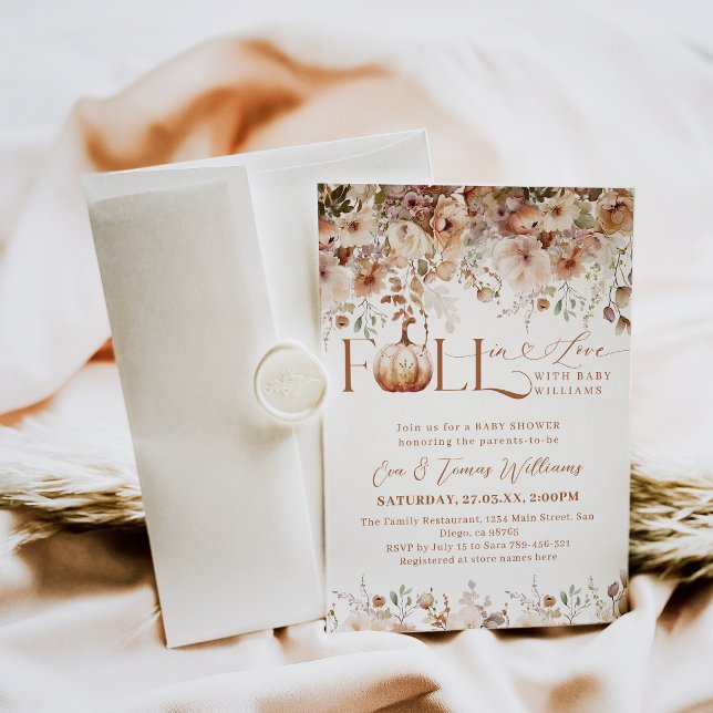 Fall in love Wildflower Rustic Baby Shower  Invitation (Creator Uploaded)