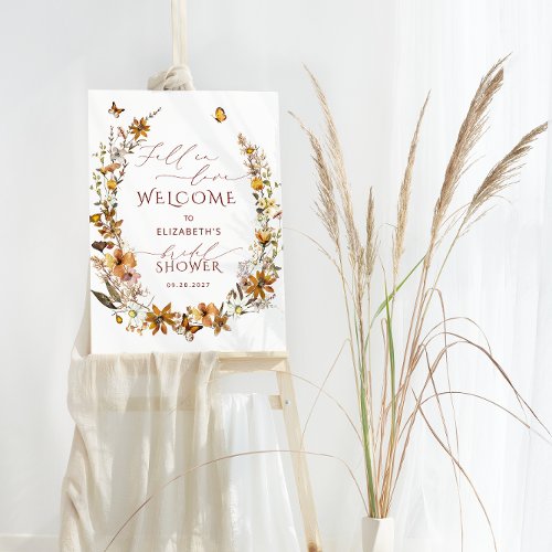 Fall in Love Wildflowers Bridal Shower Welcome  Foam Board