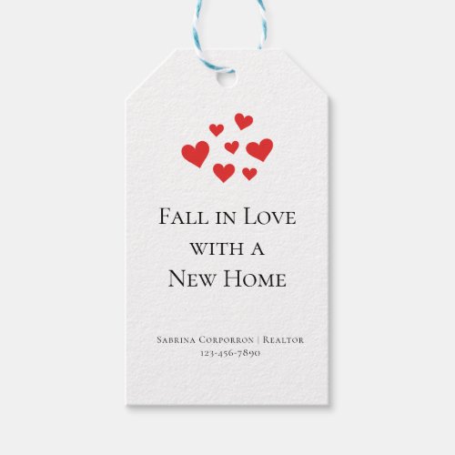 Fall In Love with a new home simple cute realtor Gift Tags