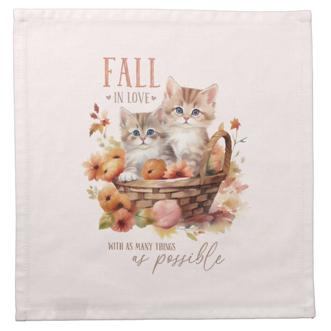 Fall In Love With As Many Things Cloth Napkin (Front)