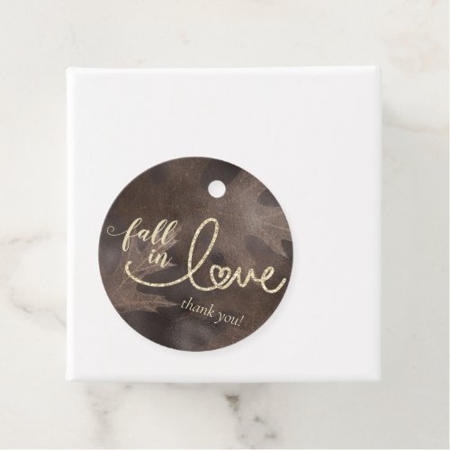Fall in Love with Autumn  Brown Wedding Thank You Favor Tags