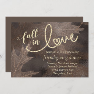Fall in Love with Autumn Elegant Friendsgiving Invitation