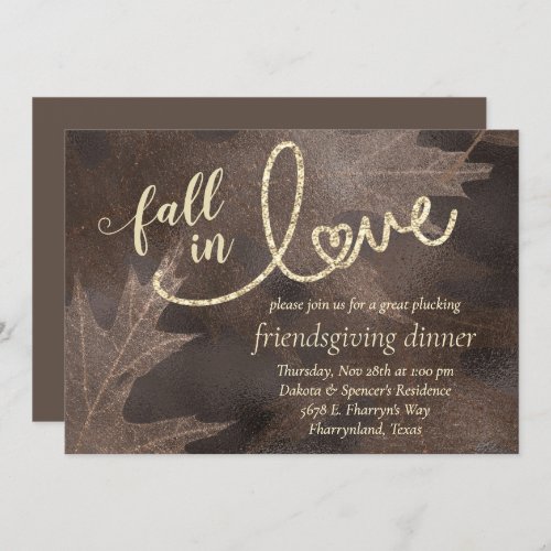 Fall in Love with Autumn  Elegant Friendsgiving Invitation
