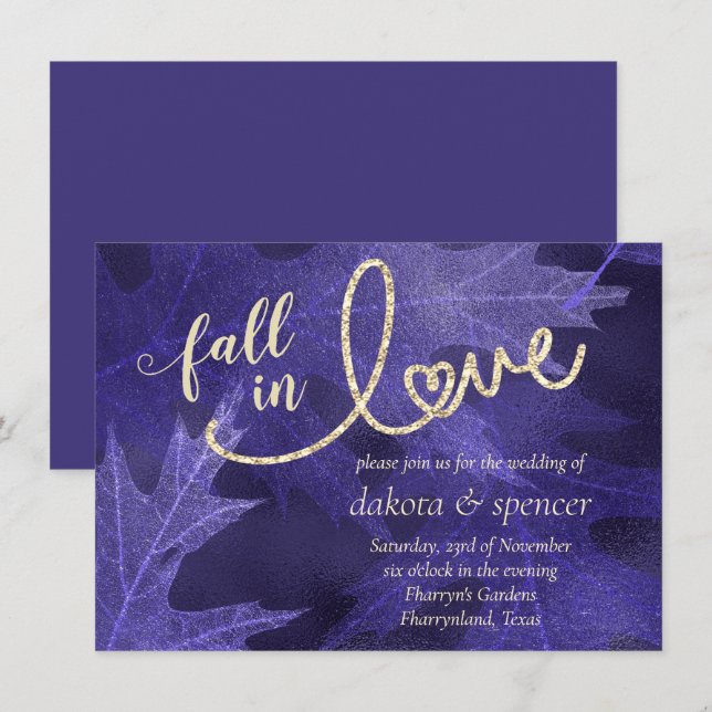 Fall in Love with Autumn | Mulberry Bridal Shower Invitation (Front/Back)
