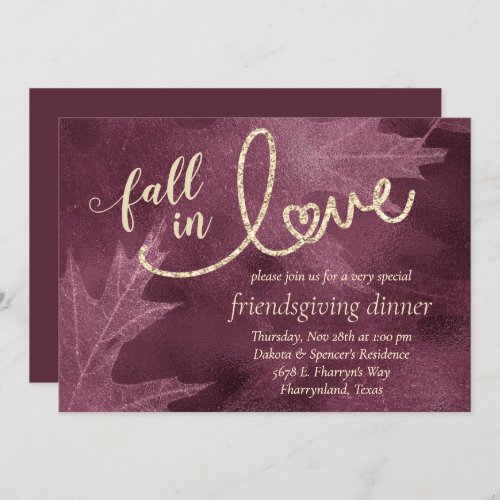 Fall in Love with Autumn  Mulberry Friendsgiving Invitation