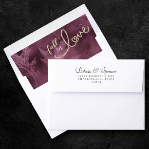 Fall in Love with Autumn Mulberry Jewel Tone Envelope Liner