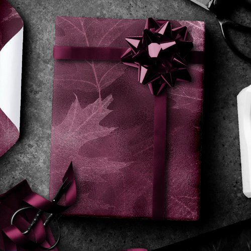 Fall in Love with Autumn  Mulberry Jewel Tone Wrapping Paper