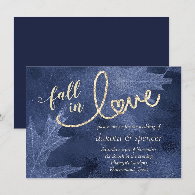 Fall in Love with Autumn | Mulberry Jewel Wedding Invitation (Front/Back)