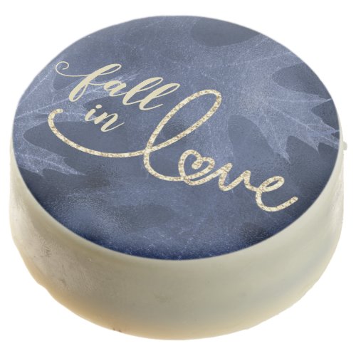 Fall in Love with Autumn  Navy Blue and Gold Chocolate Covered Oreo