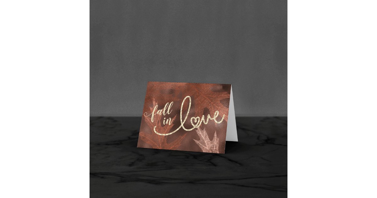 Fall in Love with Autumn | Orange Wedding Photo Thank You Card | Zazzle