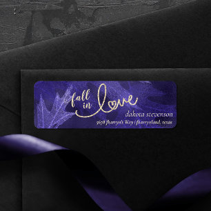 Fall in Love with Autumn Royal Purple Address Label