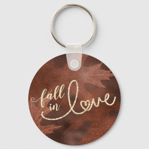 Fall in Love with Autumn  Rustic Boho Chic Orange Keychain