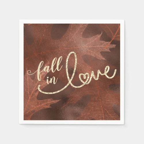 Fall in Love with Autumn  Rustic Boho Chic Orange Napkins